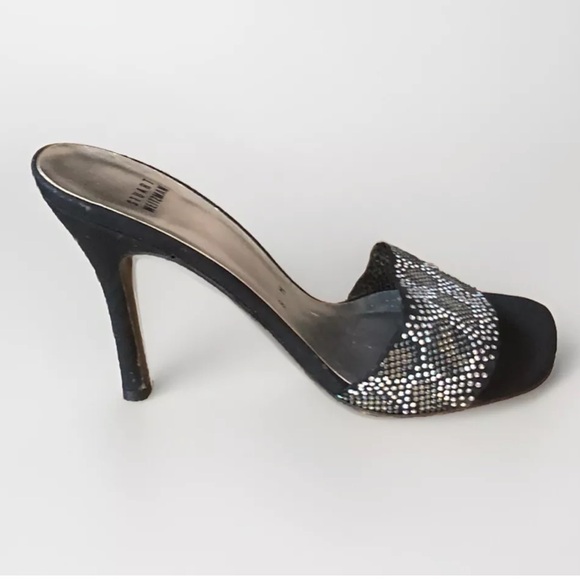 Stuart Weitzman $298 Blk/Silver Leopard Crystals Stilettos - Worn ONCE - 8M - Picture 2 of 10